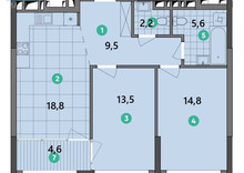 Продаж 2 кімнатної квартири (69/28/18,8), 20 пов. 25 пов. будинку