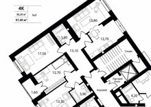 Продаж 4 кімнатної квартири (90/56/12), 3 пов. 10 пов. будинку