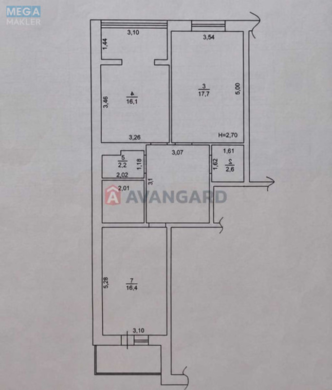 Продаж 2 кімнатної квартири (73,2/?/16,1), 5 пов. 11 пов. будинку, <a class="location-link" href="/kryukovshina/" title="Недвижимость Крюківщина">Крюківщина</a>, Відродження, 1 (изображение 1)