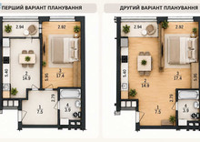 Продаж 1 кімнатної квартири (46,7/17/14,9), 20 пов. 25 пов. будинку