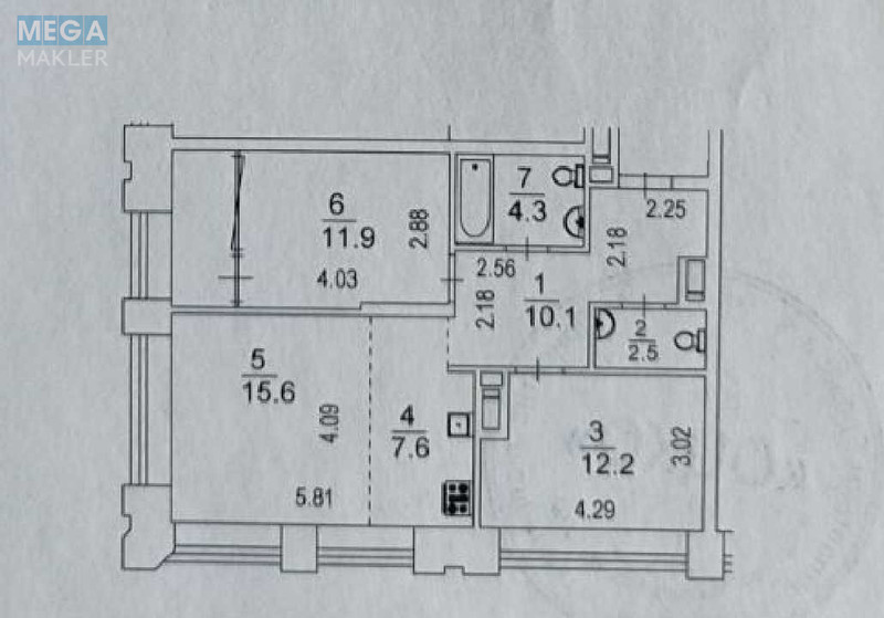 Продаж 3 кімнатної квартири (68/40/8), 8 пов. 26 пов. будинку, <a class="location-link" href="/kiev/" title="Недвижимость Київ">Київ</a>, <a class="location-link" href="/kiev/darnickij/" title="Недвижимость Дарницький район">Дарницький р-н</a>, Заречная ул., 2 (изображение 16)