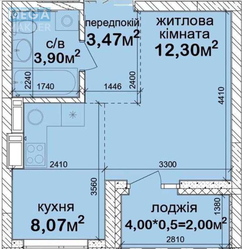 Продаж 1 кімнатної квартири (31/18/8), 12 пов. 16 пов. будинку, <a class="location-link" href="/kiev/" title="Недвижимость Київ">Київ</a>, <a class="location-link" href="/kiev/goloseevskij/" title="Недвижимость Голосіївський район">Голосіївський р-н</a>, Академіка Заболотного вул., 148 (изображение 10)