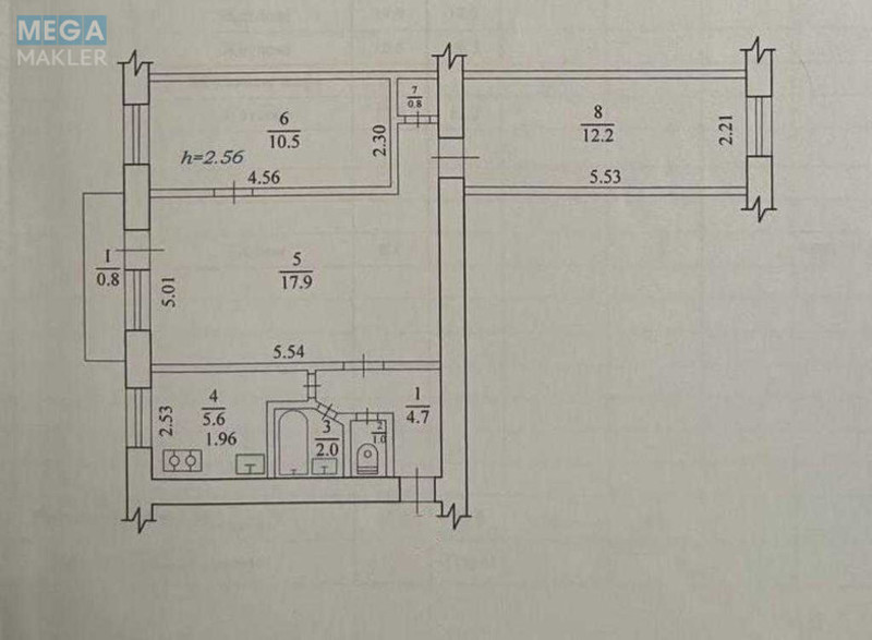 Продаж 3 кімнатної квартири (56/41/6), 4 пов. 5 пов. будинку, <a class="location-link" href="/kiev/" title="Недвижимость Київ">Київ</a>, <a class="location-link" href="/kiev/solomenskij/" title="Недвижимость Солом'янський район">Солом'янський р-н</a>, Ивана Неходы ул., 3 (изображение 14)