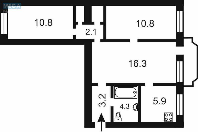 Продаж 3 кімнатної квартири (58/38/6), 2 пов. 5 пов. будинку, <a class="location-link" href="/kiev/" title="Недвижимость Київ">Київ</a>, <a class="location-link" href="/kiev/solomenskij/" title="Недвижимость Солом'янський район">Солом'янський р-н</a>, Петра Нищинского ул., 12 (изображение 5)