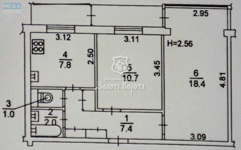 Продаж 2 кімнатної квартири (51/29/8), 8 пов. 9 пов. будинку, <a class="location-link" href="/kiev/" title="Недвижимость Київ">Київ</a>, <a class="location-link" href="/kiev/dneprovskij/" title="Недвижимость Дніпровський район">Дніпровський р-н</a>, Ентузіастів вул., 7/2 (изображение 21)