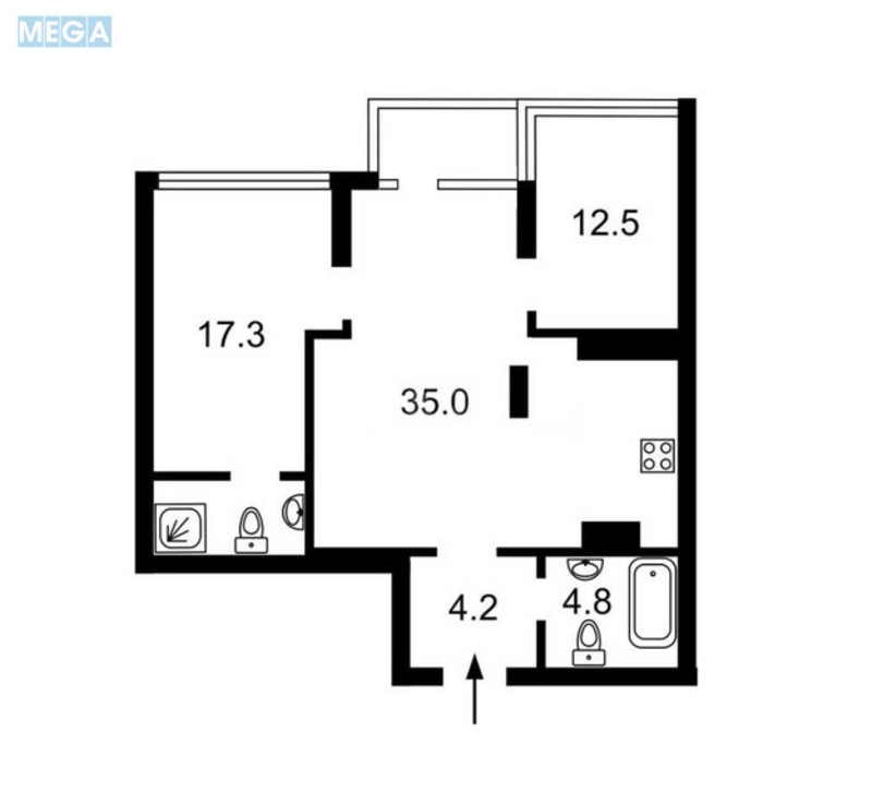 Продаж 3 кімнатної квартири (72/49/10), 26 пов. 26 пов. будинку, <a class="location-link" href="/kiev/" title="Недвижимость Київ">Київ</a>, <a class="location-link" href="/kiev/solomenskij/" title="Недвижимость Солом'янський район">Солом'янський р-н</a>, Михайла Донця вул., 2-А (изображение 15)