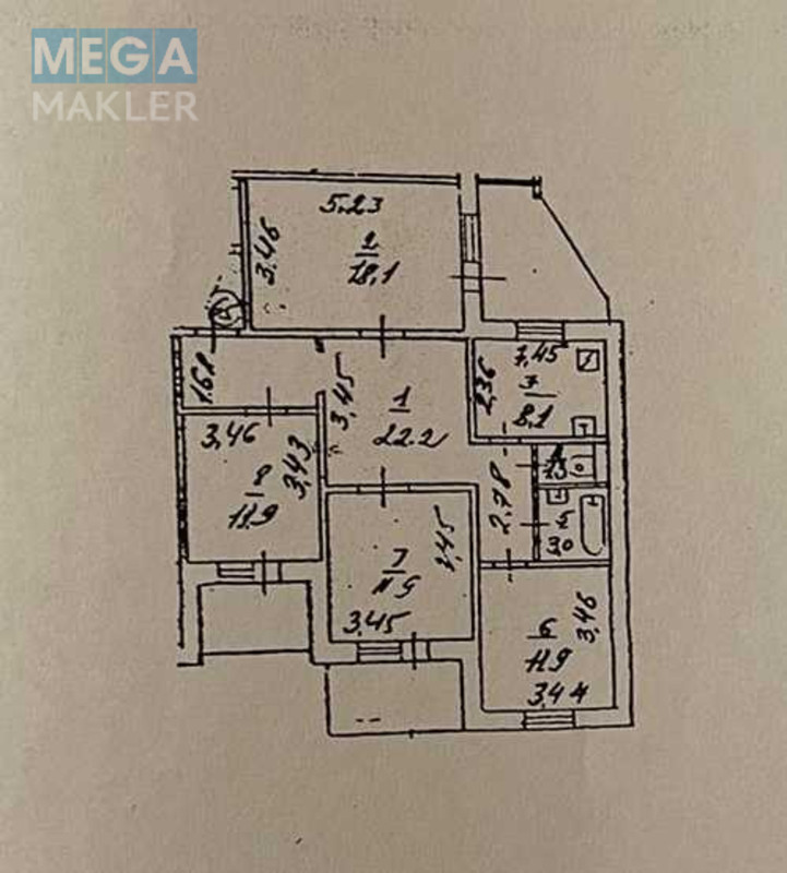 Продаж 4 кімнатної квартири (94/53/8), 11 пов. 15 пов. будинку, <a class="location-link" href="/kiev/" title="Недвижимость Київ">Київ</a>, <a class="location-link" href="/kiev/darnickij/" title="Недвижимость Дарницький район">Дарницький р-н</a>, Ревуцького вул., 7 (изображение 10)