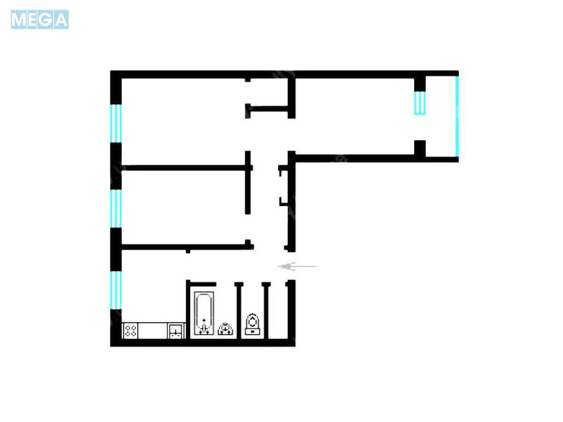 Продаж 3 кімнатної квартири (65/35/7), 1 пов. 9 пов. будинку, <a class="location-link" href="/kiev/" title="Недвижимость Київ">Київ</a>, <a class="location-link" href="/kiev/desnyanskij/" title="Недвижимость Деснянський район">Деснянський р-н</a>, Космонавта Волкова ул., 20а (изображение 3)