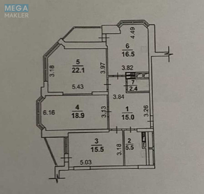 Продаж 3 кімнатної квартири (103/57/17), 22 пов. 25 пов. будинку, <a class="location-link" href="/kiev/" title="Недвижимость Київ">Київ</a>, <a class="location-link" href="/kiev/darnickij/" title="Недвижимость Дарницький район">Дарницький р-н</a>, Анны Ахматовой ул., 34 (изображение 6)