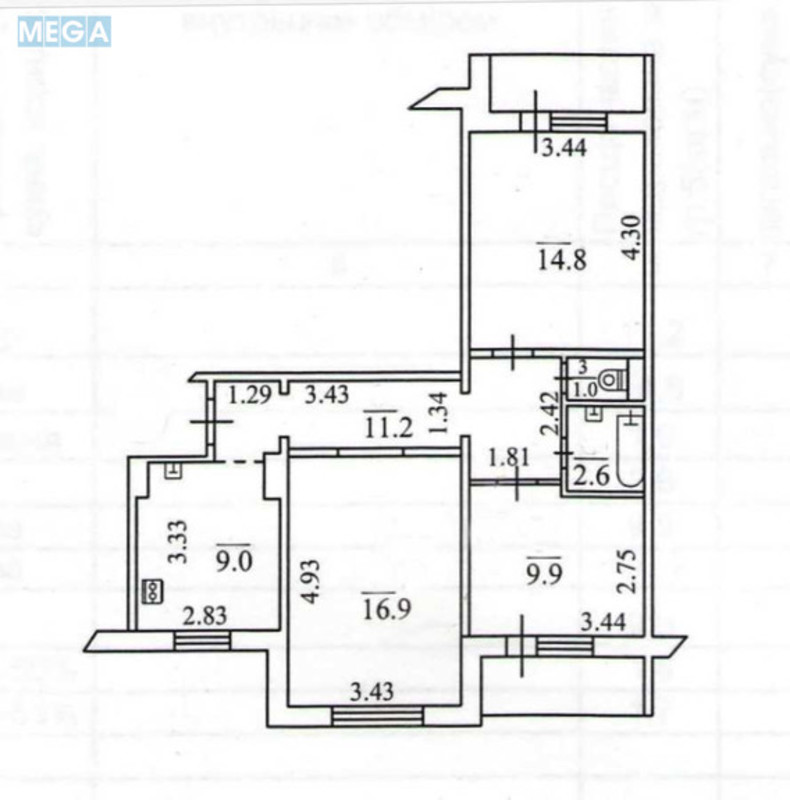 Продаж 3 кімнатної квартири (69/42/9), 7 пов. 9 пов. будинку, <a class="location-link" href="/kiev/" title="Недвижимость Київ">Київ</a>, <a class="location-link" href="/kiev/solomenskij/" title="Недвижимость Солом'янський район">Солом'янський р-н</a>, Татьяны Яблонской ул., 1 (изображение 16)