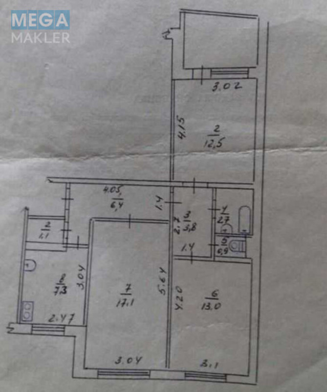 Продаж 3 кімнатної квартири (70/43/7), 1 пов. 9 пов. будинку, <a class="location-link" href="/smela/" title="Недвижимость Сміла">Сміла</a>, Ленина (изображение 14)