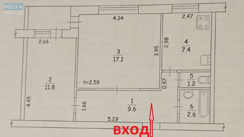 Продаж 2 кімнатної квартири (51/29/7,5), 9 пов. 9 пов. будинку, <a class="location-link" href="/kiev/" title="Недвижимость Київ">Київ</a>, <a class="location-link" href="/kiev/dneprovskij/" title="Недвижимость Дніпровський район">Дніпровський р-н</a>, Андрея Малышко ул., 21А (изображение 25)