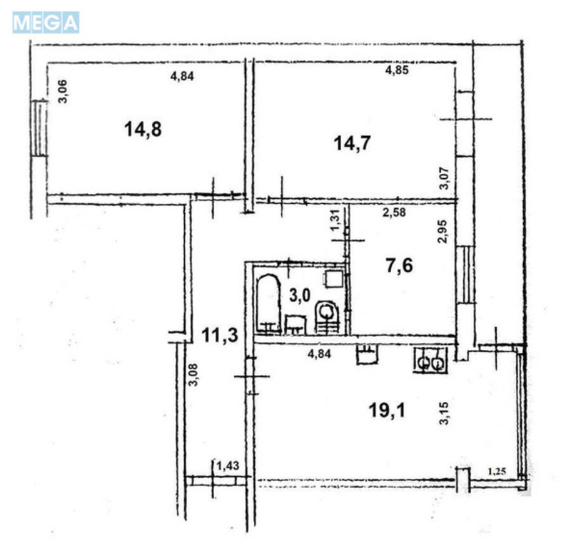 Продаж 3 кімнатної квартири (72/48/8), 2 пов. 9 пов. будинку, <a class="location-link" href="/kiev/" title="Недвижимость Київ">Київ</a>, <a class="location-link" href="/kiev/shevchenkovskij/" title="Недвижимость Шевченківський район">Шевченківський р-н</a>, Щусєва вул., 36 (изображение 18)