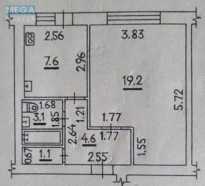 Продаж 1 кімнатної квартири (37/19/7), 9 пов. 9 пов. будинку, <a class="location-link" href="/lutsk/" title="Недвижимость Луцьк">Луцьк</a>, Шота Руставелі, 9 (изображение 2)