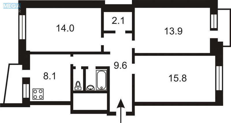 Продаж 3 кімнатної квартири (70/44/8), 6 пов. 16 пов. будинку, <a class="location-link" href="/kiev/" title="Недвижимость Київ">Київ</a>, <a class="location-link" href="/kiev/solomenskij/" title="Недвижимость Солом'янський район">Солом'янський р-н</a>, Генерала Тупикова ул., 14а (изображение 9)