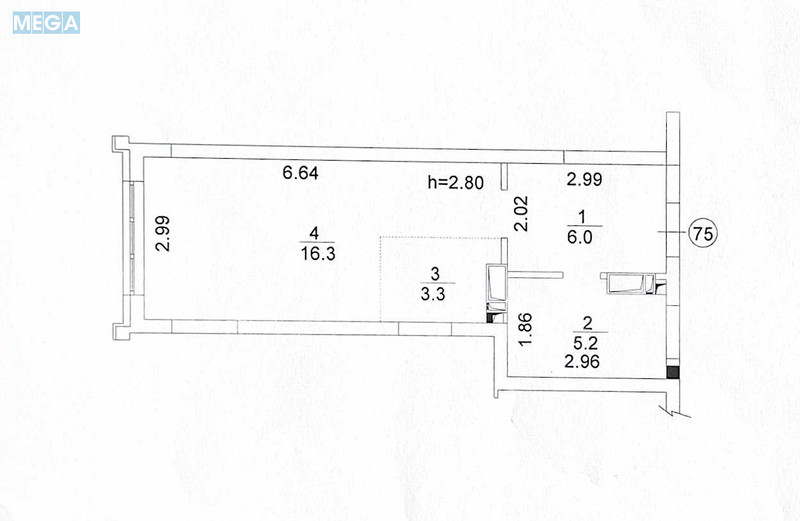 Продаж 1 кімнатної квартири (30,8/16/3,3), 8 пов. 26 пов. будинку, <a class="location-link" href="/kiev/" title="Недвижимость Київ">Київ</a>, <a class="location-link" href="/kiev/podolskij/" title="Недвижимость Подільський район">Подільський р-н</a>, Вишгородська вул., 45-Г (изображение 5)