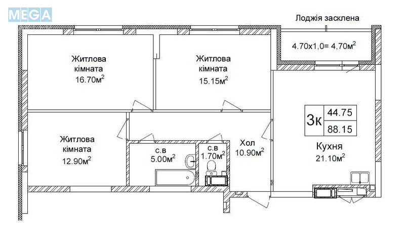 Новобудова, 12 поверхів, <a class="location-link" href="/kiev/" title="Недвижимость Київ">Київ</a>, <a class="location-link" href="/kiev/svyatoshinskij/" title="Недвижимость Святошинський район">Святошинський р-н</a>, Львівська вул., 15 (изображение 11)