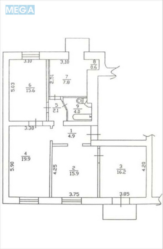 Продаж 4 кімнатної квартири (89/69/8), 6 пов. 6 пов. будинку, <a class="location-link" href="/kiev/" title="Недвижимость Київ">Київ</a>, <a class="location-link" href="/kiev/shevchenkovskij/" title="Недвижимость Шевченківський район">Шевченківський р-н</a>, Тараса Шевченко бульв., 58 (изображение 4)