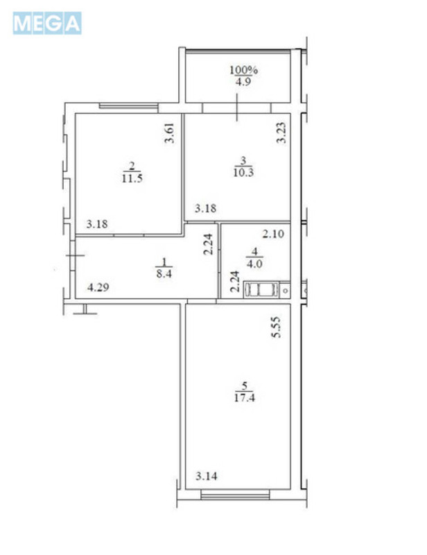 Продаж 2 кімнатної квартири (56,4/28,9/10,3), 6 пов. 7 пов. будинку, <a class="location-link" href="/kiev/" title="Недвижимость Київ">Київ</a>, <a class="location-link" href="/kiev/svyatoshinskij/" title="Недвижимость Святошинський район">Святошинський р-н</a>, Стеценка вул., 75Р (изображение 2)