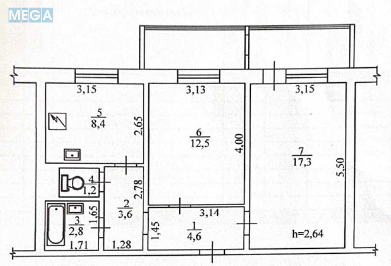 Продаж 2 кімнатної квартири (57/30/8,2), 3 пов. 16 пов. будинку, <a class="location-link" href="/kiev/" title="Недвижимость Київ">Київ</a>, <a class="location-link" href="/kiev/desnyanskij/" title="Недвижимость Деснянський район">Деснянський р-н</a>, Оноре Де Бальзака ул., 88а (изображение 17)