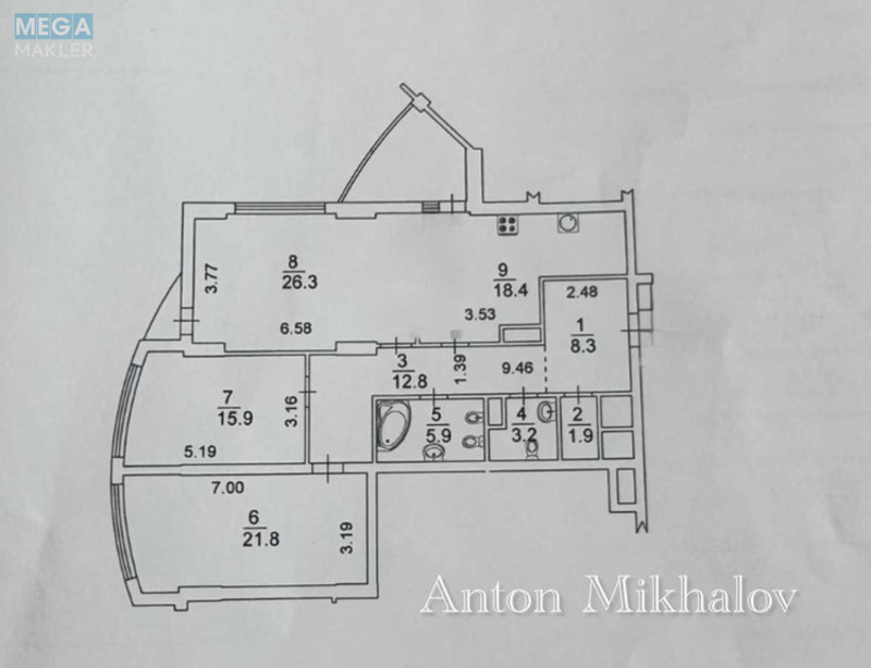 Оренда 3 кімнатної квартири, <a class="location-link" href="/kiev/" title="Недвижимость Київ">Київ</a>, <a class="location-link" href="/kiev/shevchenkovskij/" title="Недвижимость Шевченківський район">Шевченківський р-н</a>, Глубочицкая ул., 32а (изображение 12)