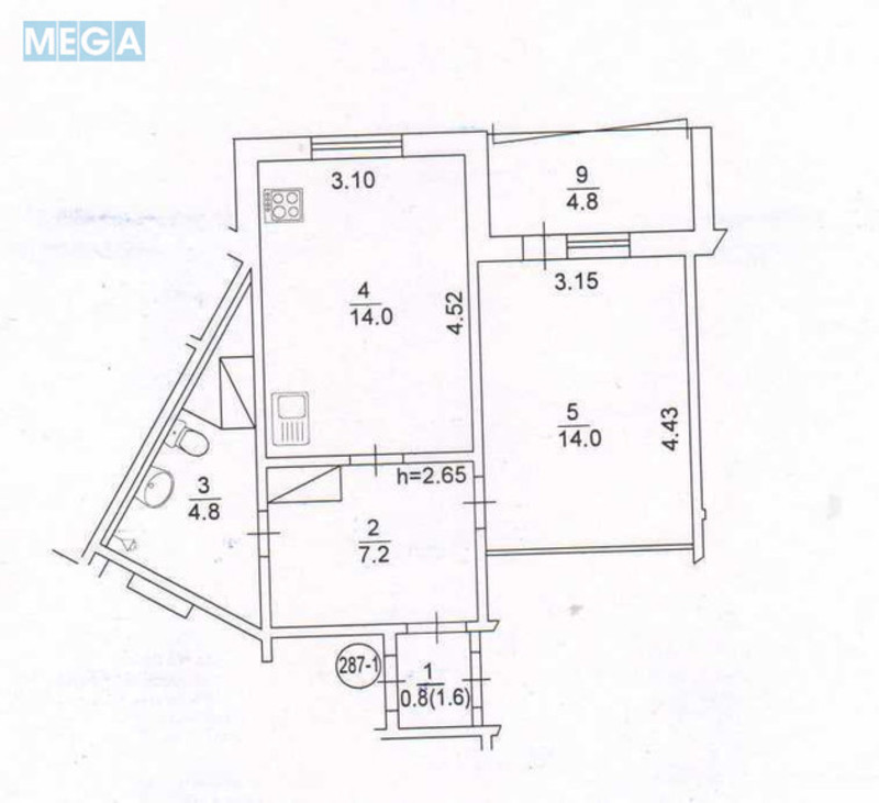 Продаж 1 кімнатної квартири (46/15/14), 11 пов. 25 пов. будинку, <a class="location-link" href="/kiev/" title="Недвижимость Київ">Київ</a>, <a class="location-link" href="/kiev/darnickij/" title="Недвижимость Дарницький район">Дарницький р-н</a>, Петра Григоренко просп., 16 (изображение 11)