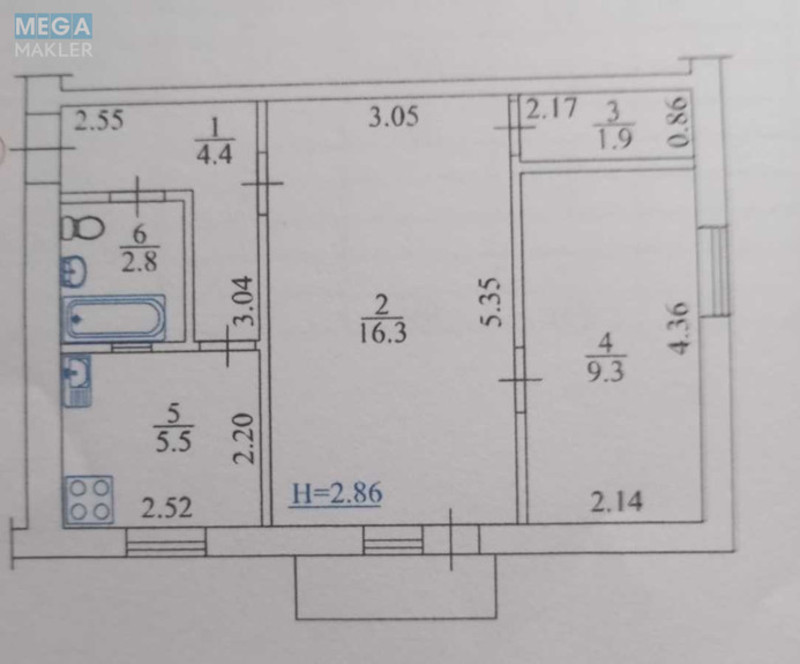 Продаж 2 кімнатної квартири (41/25/5), 3 пов. 3 пов. будинку, <a class="location-link" href="/kiev/" title="Недвижимость Київ">Київ</a>, <a class="location-link" href="/kiev/podolskij/" title="Недвижимость Подільський район">Подільський р-н</a>, Межевая ул., 21а (изображение 2)