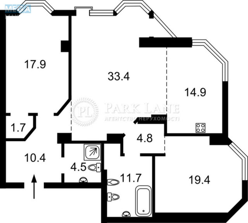 Продаж 3 кімнатної квартири (120/71/15), 7 пов. 23 пов. будинку, <a class="location-link" href="/kiev/" title="Недвижимость Київ">Київ</a>, <a class="location-link" href="/kiev/pecherskij/" title="Недвижимость Печерський район">Печерський р-н</a>, Кловский спуск, 5 (изображение 2)