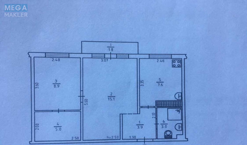 Продаж 2 кімнатної квартири (45/30/8), 9 пов. 9 пов. будинку, <a class="location-link" href="/kiev/" title="Недвижимость Київ">Київ</a>, <a class="location-link" href="/kiev/shevchenkovskij/" title="Недвижимость Шевченківський район">Шевченківський р-н</a>, Данила Щербаківського вул., 59 (изображение 19)