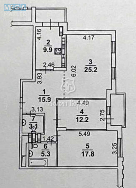 Продаж 3 кімнатної квартири (91,4/55/25,2), 16 пов. 24 пов. будинку, <a class="location-link" href="/kiev/" title="Недвижимость Київ">Київ</a>, <a class="location-link" href="/kiev/goloseevskij/" title="Недвижимость Голосіївський район">Голосіївський р-н</a>, Левітана вул., 3 (изображение 23)