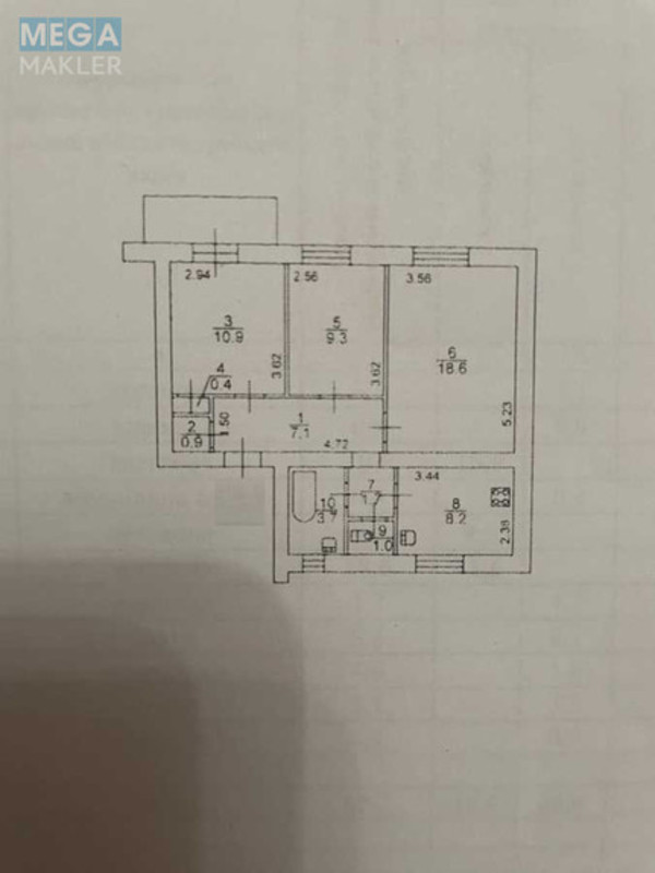 Продаж 3 кімнатної квартири (62,7/38/8,2), 3 пов. 5 пов. будинку, <a class="location-link" href="/kiev/" title="Недвижимость Київ">Київ</a>, <a class="location-link" href="/kiev/pecherskij/" title="Недвижимость Печерський район">Печерський р-н</a>, Лютеранська вул., 17 (изображение 2)