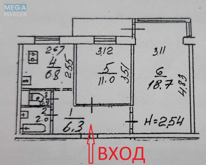 Продаж 2 кімнатної квартири (46,6/29,7/6,8), 9 пов. 9 пов. будинку, <a class="location-link" href="/kiev/" title="Недвижимость Київ">Київ</a>, <a class="location-link" href="/kiev/dneprovskij/" title="Недвижимость Дніпровський район">Дніпровський р-н</a>, Марины Расковой ул., 8 (изображение 25)