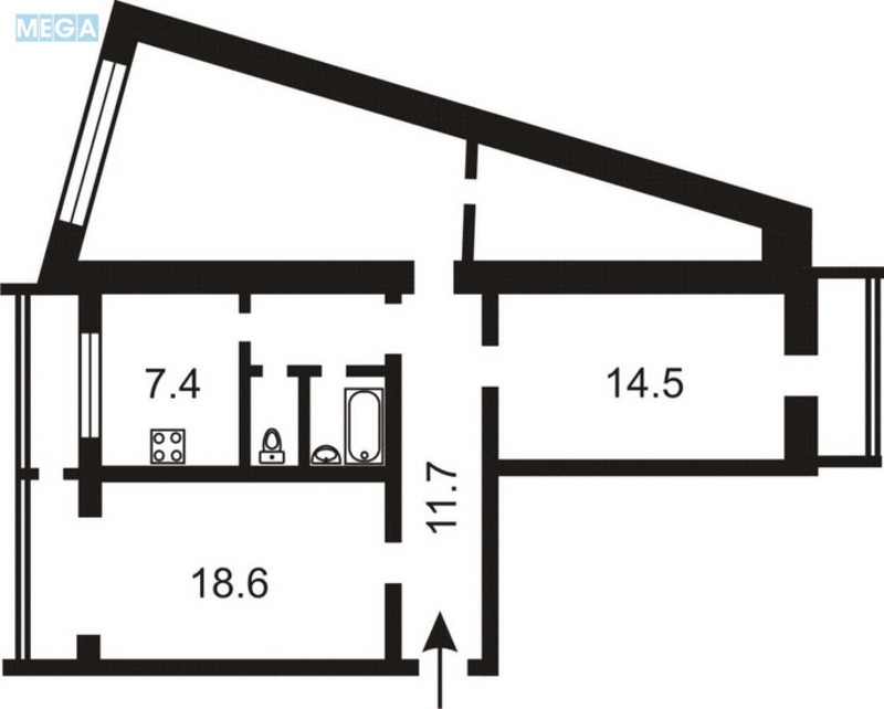 Продаж 3 кімнатної квартири (84/33/8), 9 пов. 9 пов. будинку, <a class="location-link" href="/kiev/" title="Недвижимость Київ">Київ</a>, <a class="location-link" href="/kiev/svyatoshinskij/" title="Недвижимость Святошинський район">Святошинський р-н</a>, Академіка Булаховського вул., 30 (изображение 8)