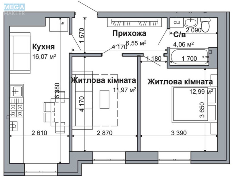 Новобудова, 5 поверхів, <a class="location-link" href="/kiev/" title="Недвижимость Київ">Київ</a>, <a class="location-link" href="/kiev/goloseevskij/" title="Недвижимость Голосіївський район">Голосіївський р-н</a>, Чабановская ул., 14 (изображение 14)