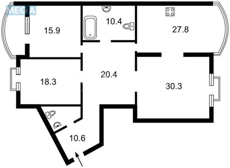 Продаж 3 кімнатної квартири (149/80/20), 3 пов. 4 пов. будинку, <a class="location-link" href="/kiev/" title="Недвижимость Київ">Київ</a>, <a class="location-link" href="/kiev/obolonskij/" title="Недвижимость Оболонський район">Оболонський р-н</a>, Оболонская Набережная ул., 7 (изображение 3)