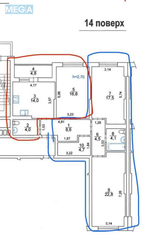 Продаж 3 кімнатної квартири (101/56/14), 14 пов. 24 пов. будинку, <a class="location-link" href="/kiev/" title="Недвижимость Київ">Київ</a>, <a class="location-link" href="/kiev/shevchenkovskij/" title="Недвижимость Шевченківський район">Шевченківський р-н</a>, Багговутовская ул., 25 (изображение 20)