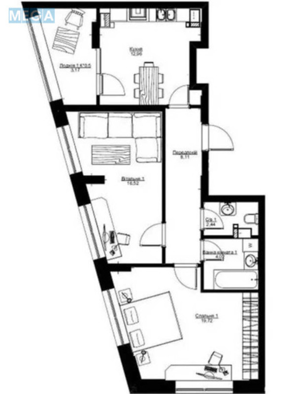 Продаж 2 кімнатної квартири (70/35/22), 12 пов. 21 пов. будинку, <a class="location-link" href="/kiev/" title="Недвижимость Київ">Київ</a>, <a class="location-link" href="/kiev/goloseevskij/" title="Недвижимость Голосіївський район">Голосіївський р-н</a>, Антоновича вул., 74 (изображение 7)