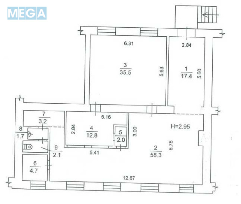 Продаж комерційної нерухомості, 137,70&nbsp;кв.м, под офис, <a class="location-link" href="/kiev/" title="Недвижимость Київ">Київ</a>, <a class="location-link" href="/kiev/solomenskij/" title="Недвижимость Солом'янський район">Солом'янський р-н</a>, Перемоги просп., 45 (изображение 11)