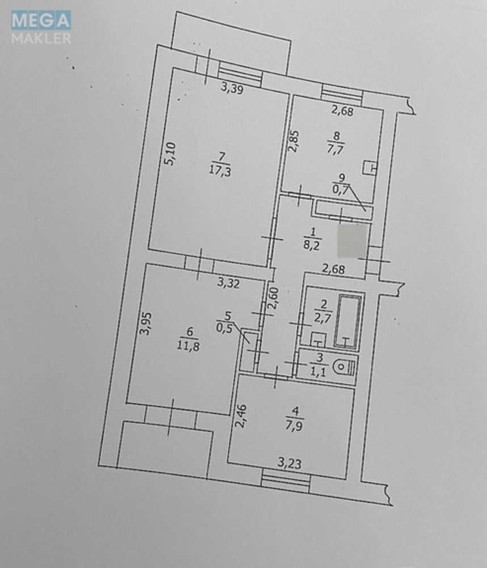 Продаж 3 кімнатної квартири (60/?/7), 5 пов. 5 пов. будинку, <a class="location-link" href="/borispol/" title="Недвижимость Бориспіль">Бориспіль</a>, Глебова, 1 (изображение 24)