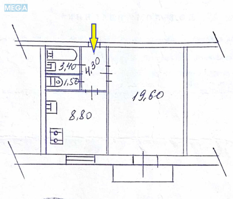 Продаж 1 кімнатної квартири (37,6/19,6/8,8), 2 пов. 5 пов. будинку, <a class="location-link" href="/kiev/" title="Недвижимость Київ">Київ</a>, <a class="location-link" href="/kiev/dneprovskij/" title="Недвижимость Дніпровський район">Дніпровський р-н</a>, Бажова вул., 3 (изображение 4)