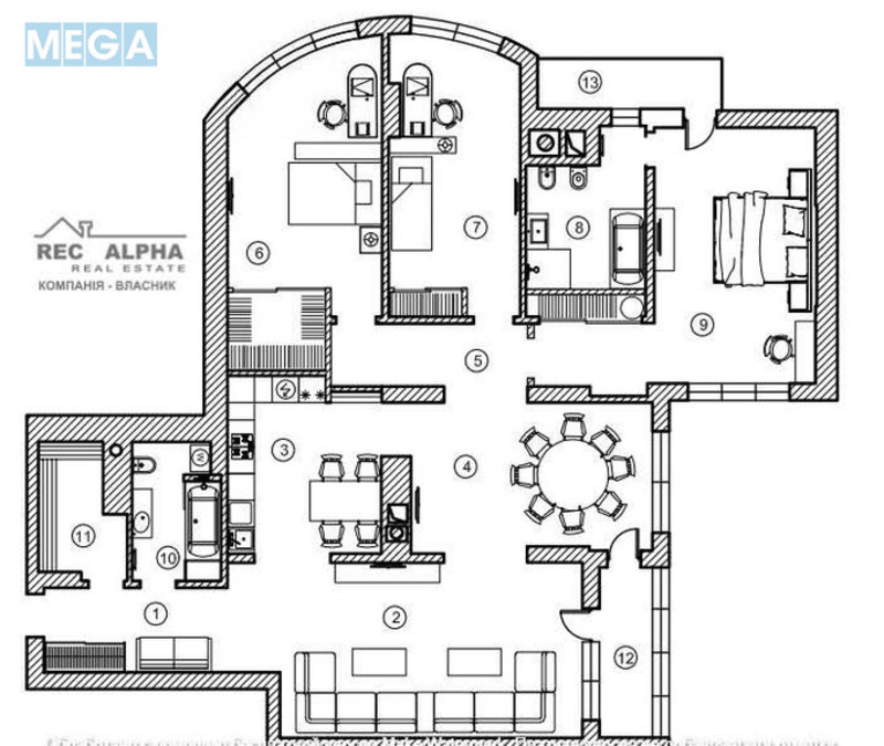 Продаж 4 кімнатної квартири (172/?/90), 4 пов. 19 пов. будинку, <a class="location-link" href="/kiev/" title="Недвижимость Київ">Київ</a>, <a class="location-link" href="/kiev/solomenskij/" title="Недвижимость Солом'янський район">Солом'янський р-н</a>, Генерала Шаповала вул., 2 (изображение 4)