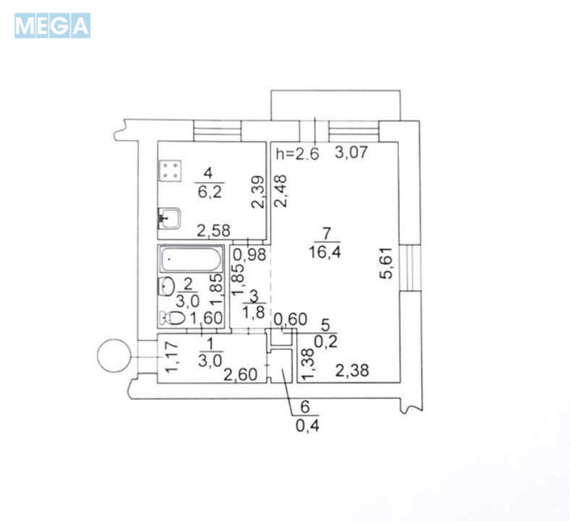 Продаж 1 кімнатної квартири (32/16/6), 4 пов. 5 пов. будинку, <a class="location-link" href="/kiev/" title="Недвижимость Київ">Київ</a>, <a class="location-link" href="/kiev/pecherskij/" title="Недвижимость Печерський район">Печерський р-н</a>, Джона Маккейна ул., 10 (изображение 13)