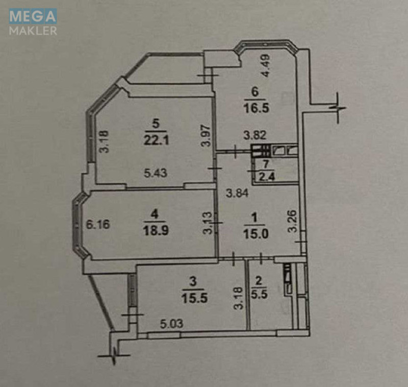 Продаж 3 кімнатної квартири (103/57/17), 22 пов. 25 пов. будинку, <a class="location-link" href="/kiev/" title="Недвижимость Київ">Київ</a>, <a class="location-link" href="/kiev/darnickij/" title="Недвижимость Дарницький район">Дарницький р-н</a>, Анны Ахматовой ул., 34 (изображение 3)