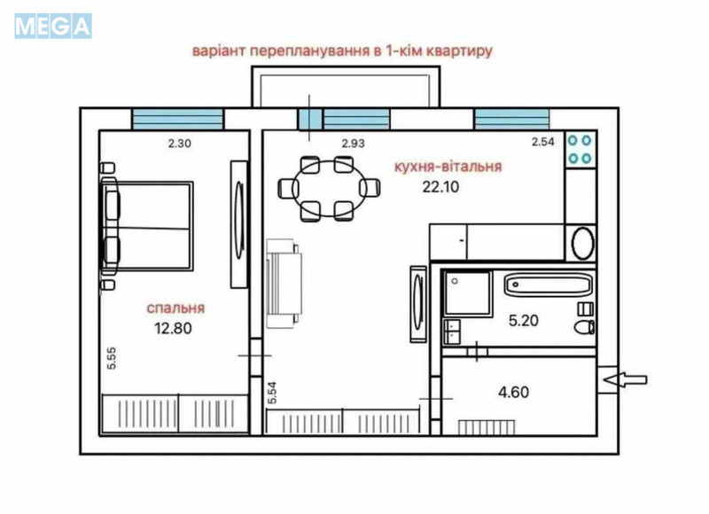 Продаж 2 кімнатної квартири (43/29/5), 4 пов. 5 пов. будинку, <a class="location-link" href="/kiev/" title="Недвижимость Київ">Київ</a>, <a class="location-link" href="/kiev/solomenskij/" title="Недвижимость Солом'янський район">Солом'янський р-н</a>, Чугуївський пров., 10 (изображение 5)