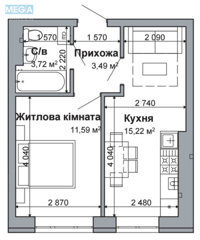 Новобудова, 5 поверхів, <a class="location-link" href="/gatnoe/" title="Недвижимость Гатне">Гатне</a>, Дружбы, 44 (изображение 17)