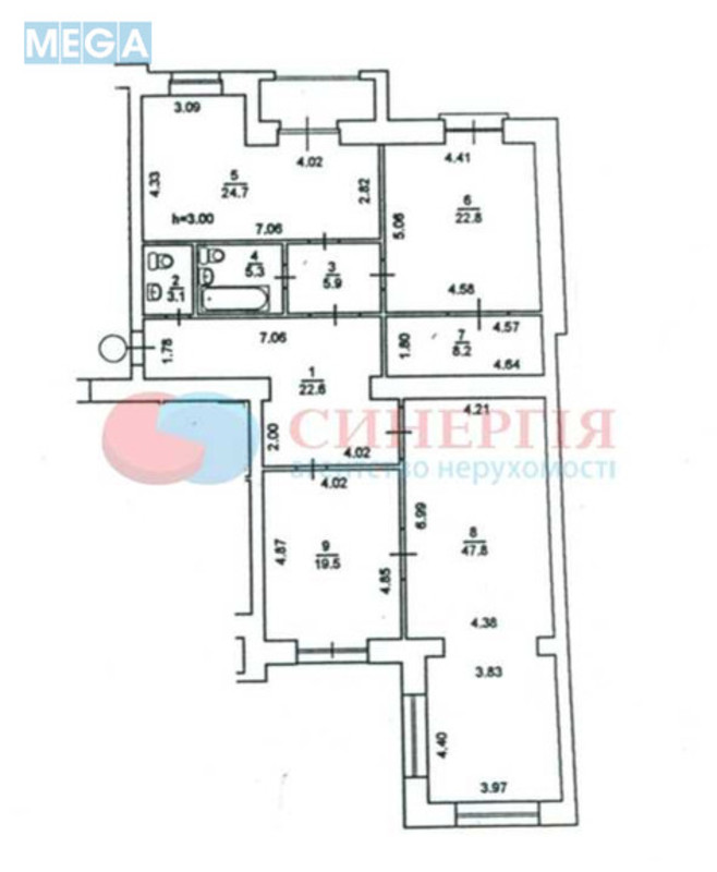 Продаж 3 кімнатної квартири (162/100/20), 4 пов. 9 пов. будинку, <a class="location-link" href="/kiev/" title="Недвижимость Київ">Київ</a>, <a class="location-link" href="/kiev/pecherskij/" title="Недвижимость Печерський район">Печерський р-н</a>, Панаса Мирного ул., 10 (изображение 10)