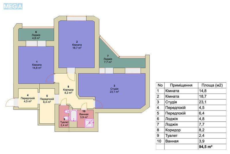 Продаж 3 кімнатної квартири (94/56/23), 15 пов. 16 пов. будинку, <a class="location-link" href="/kiev/" title="Недвижимость Київ">Київ</a>, <a class="location-link" href="/kiev/svyatoshinskij/" title="Недвижимость Святошинський район">Святошинський р-н</a>, Львовская ул., 59а (изображение 7)