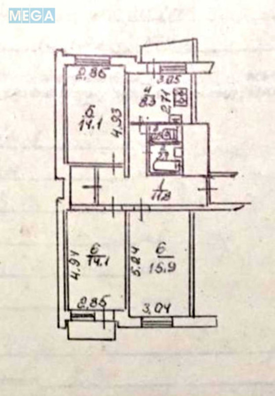 Продаж 3 кімнатної квартири (71/46/9), 15 пов. 16 пов. будинку, <a class="location-link" href="/kiev/" title="Недвижимость Київ">Київ</a>, <a class="location-link" href="/kiev/dneprovskij/" title="Недвижимость Дніпровський район">Дніпровський р-н</a>, Андрія Малишка вул., 13 (изображение 15)