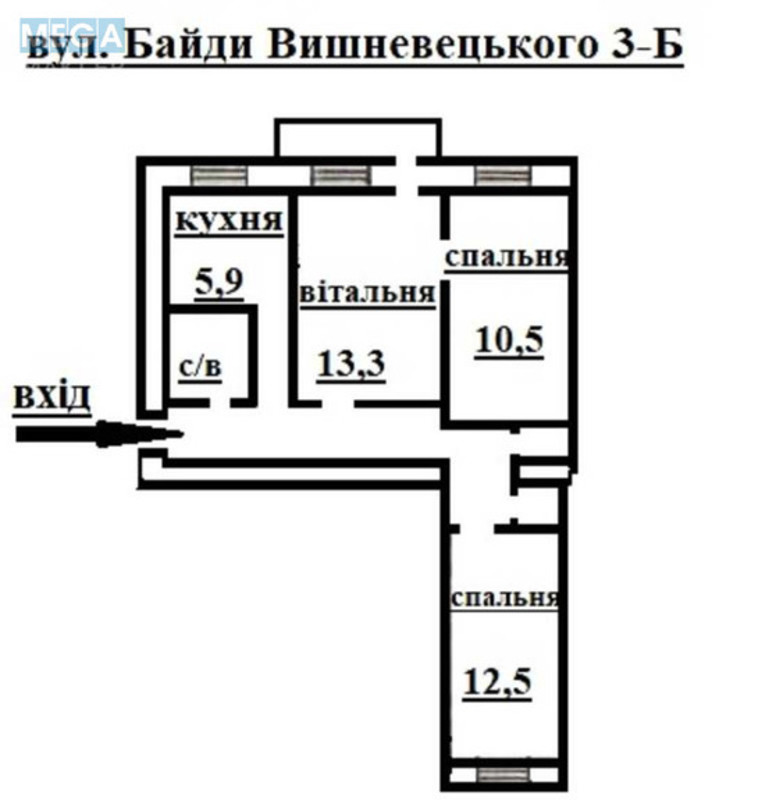 Продаж 3 кімнатної квартири (57/37/6), 2 пов. 5 пов. будинку, <a class="location-link" href="/kiev/" title="Недвижимость Київ">Київ</a>, <a class="location-link" href="/kiev/podolskij/" title="Недвижимость Подільський район">Подільський р-н</a>, Осиповського вул., 3Б (изображение 17)