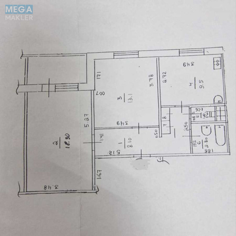 Продаж 2 кімнатної квартири (55/31/9), 3 пов. 9 пов. будинку, <a class="location-link" href="/belaya-tserkov/" title="Недвижимость Біла Церква">Біла Церква</a>, Партизанська, 18 (изображение 13)